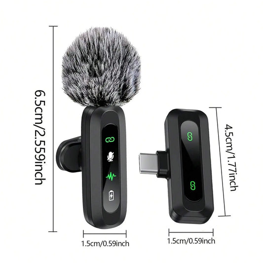 Professional Wireless Lapel Microphone for Iphone & Android, Rechargeable Portable Mic for Video Recording, Teaching, Interviews, Live Podcast Equipment, Live Broadcast Equipment, Podcasts & Mics for Vlogging #GLOBAL PICKS