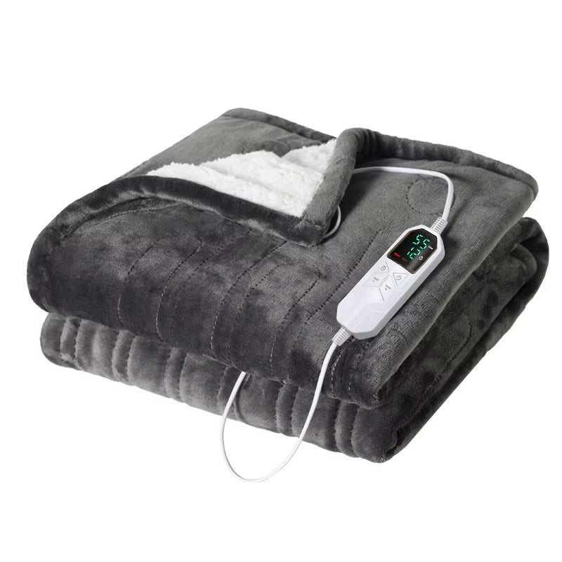 Winter Household Electric Blanket with Washable and Intelligent Power-Off Function, Flannel Warm Blanket