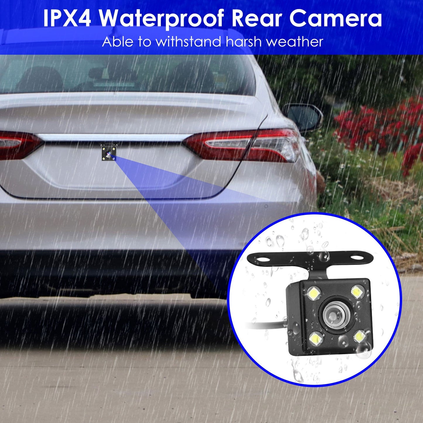 1Pc WiFi FHD 1080P Car Dash Cam 3 Channels Front Rear Inside Dash