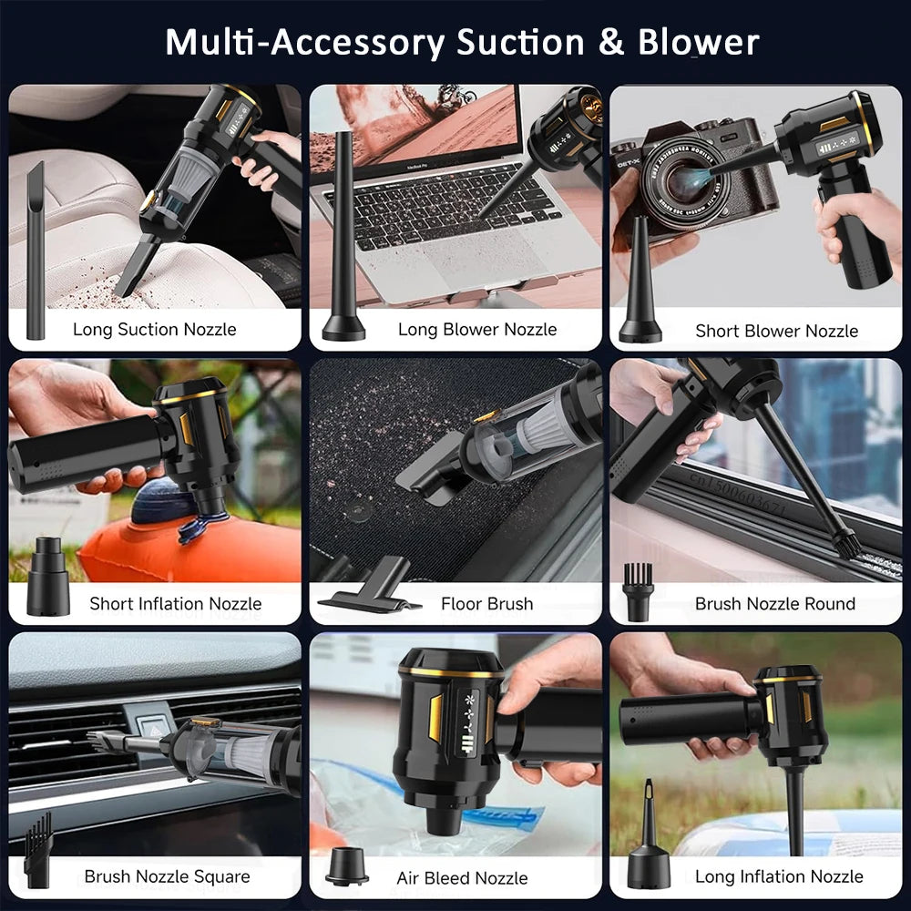 Car Vacuum Cleaner Portable Wireless Vacuum Cleaner 16000PA Strong Suction Handheld Vacuum Cleaner Powerful Blower for Car Home