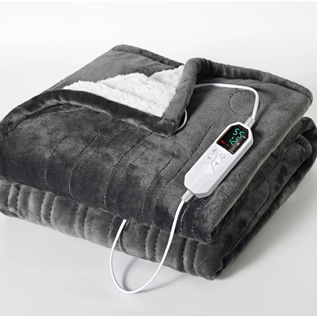 Winter Household Electric Blanket with Washable and Intelligent Power-Off Function, Flannel Warm Blanket