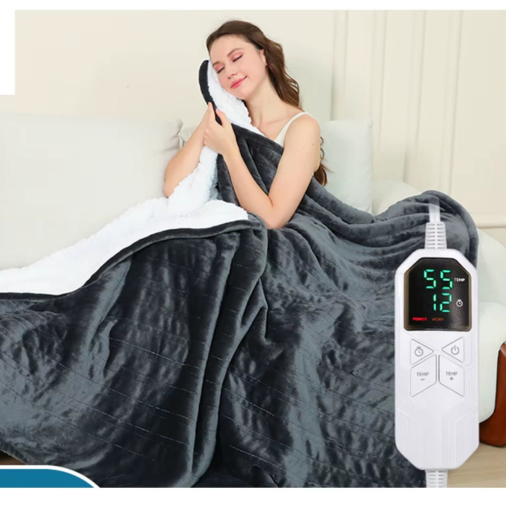 Winter Household Electric Blanket with Washable and Intelligent Power-Off Function, Flannel Warm Blanket