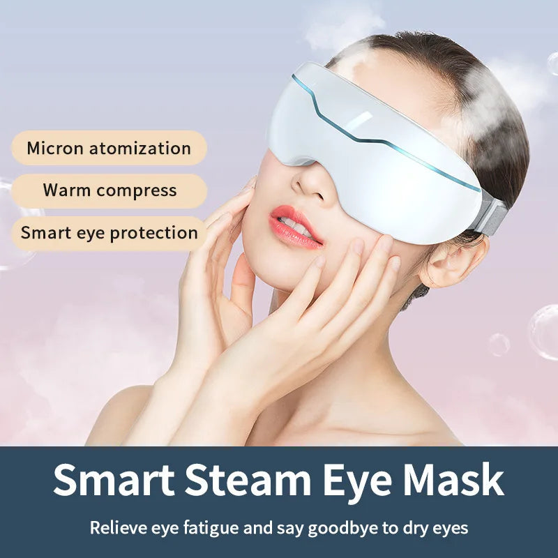 Electric Smart Eye Massager With Heated 2 Modes Steam Massage For Dry