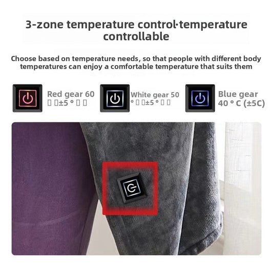USB Heated Flannel Blanket Shawl