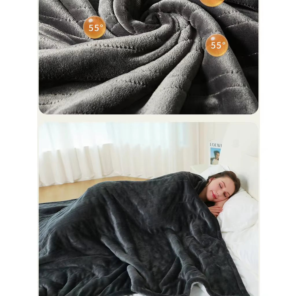 Winter Household Electric Blanket with Washable and Intelligent Power-Off Function, Flannel Warm Blanket