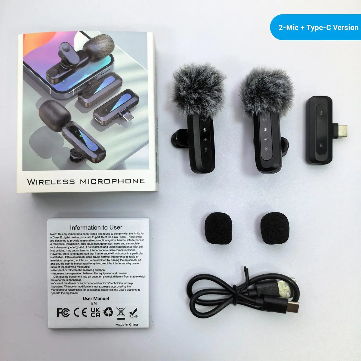 Professional Wireless Lapel Microphone for Iphone & Android, Rechargeable Portable Mic for Video Recording, Teaching, Interviews, Live Podcast Equipment, Live Broadcast Equipment, Podcasts & Mics for Vlogging #GLOBAL PICKS