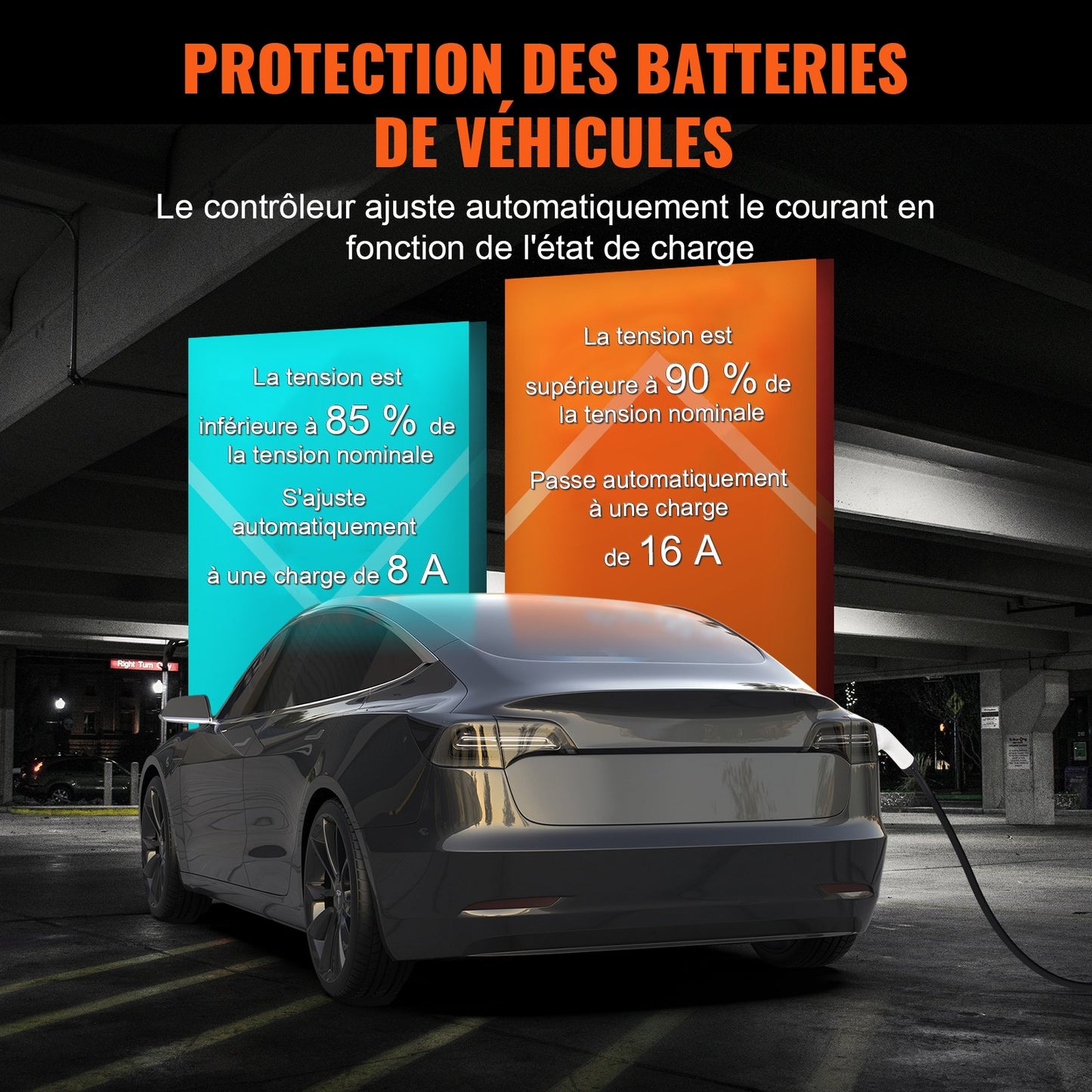 Chargeur EV portable Type 2, 16A 3,7 kW, chargeur pour voiture électrique